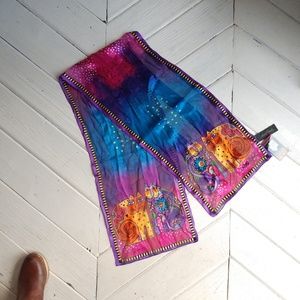 Laurel Burch cat scarf all silk